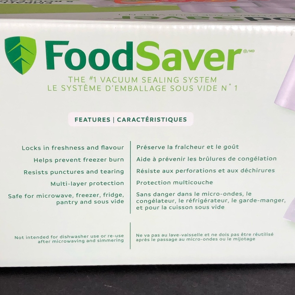 FoodSaver Vacuum Sealer 5 Rolls 36 Quart Bags Variety Pack Fresh 5x Longer - Picture 4 of 5